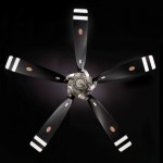 5-blade aluminum blade pusher propeller installed on the Piaggio P-180
