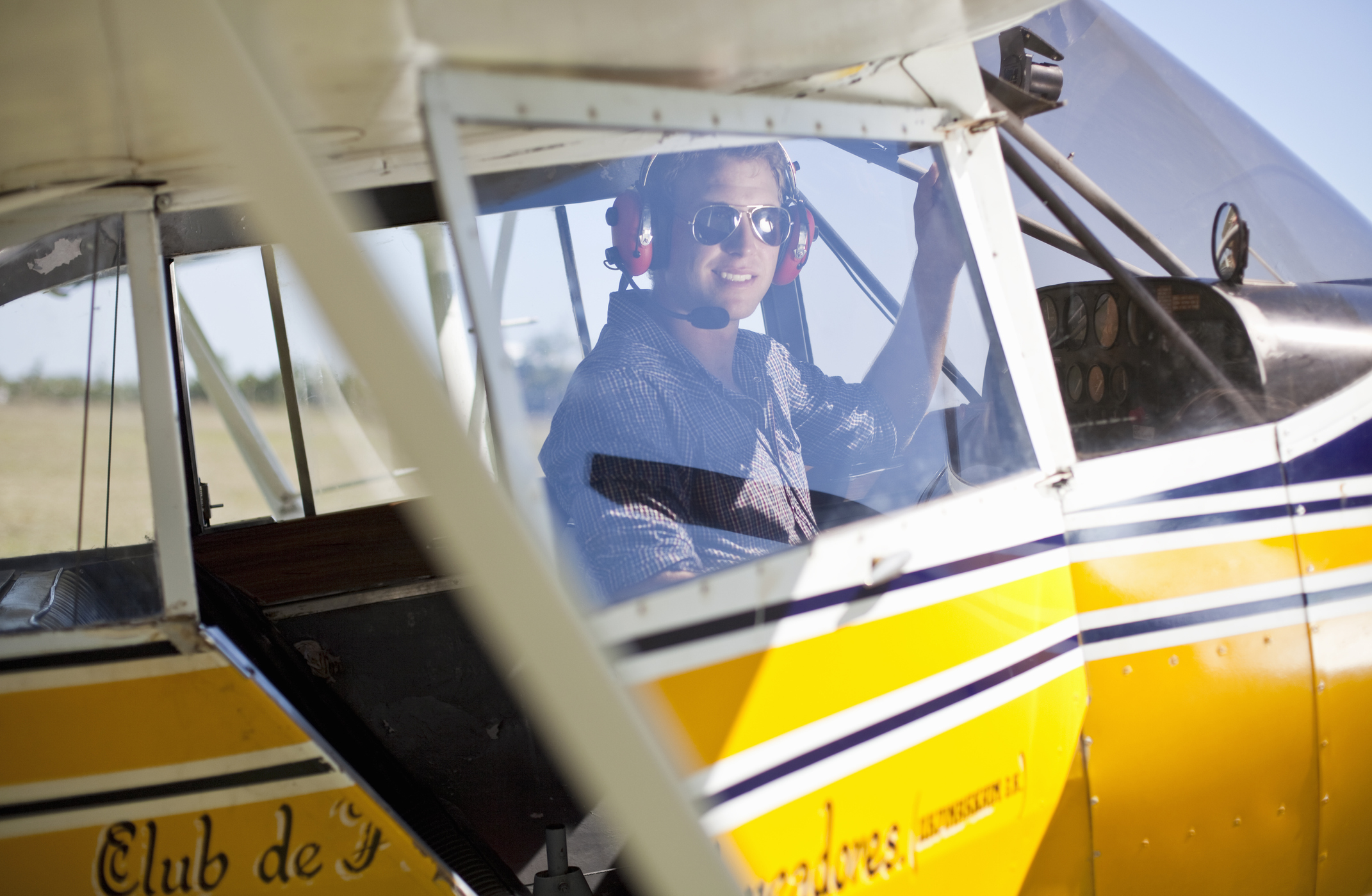 Pilot in propeller driven aircraft