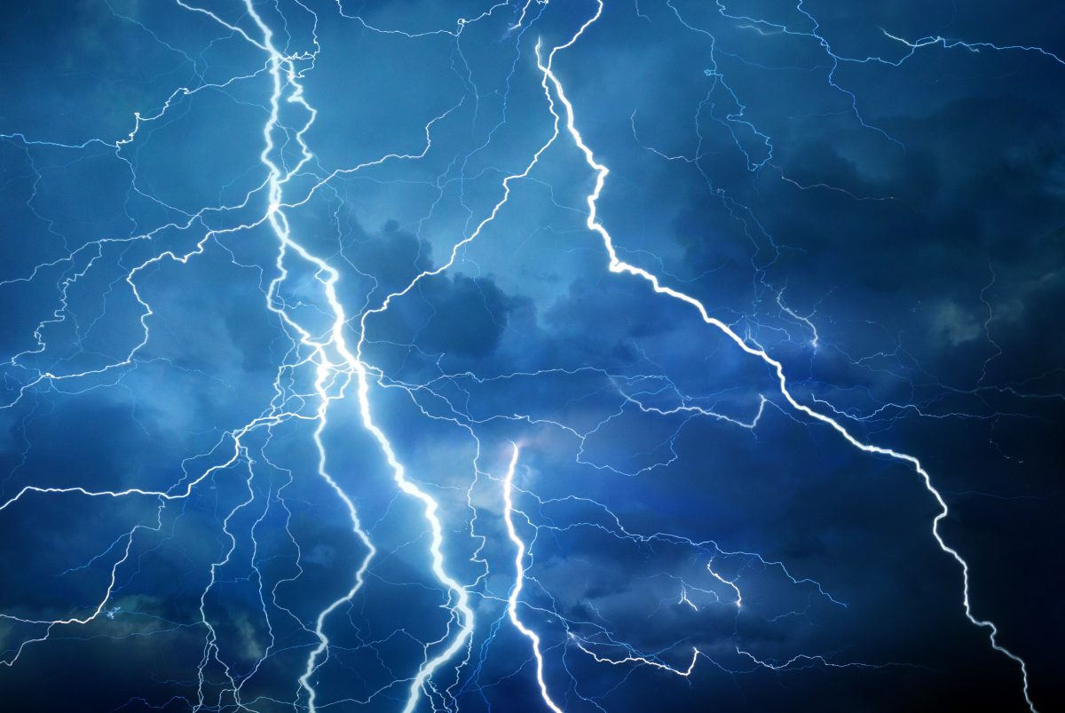 Lightning during summer storm
