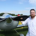 Pilot poses with his Hartzell aircraft propeller